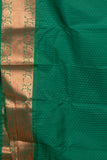 Dual Tone Orange And Green Semi Silk Saree