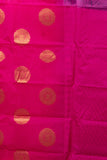 Blue and pink half and half semi silk saree