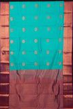 Blue and green semi silk saree