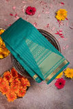 Emerald  Green And Pink Semi Silk Saree