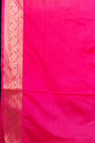 Bottle Green and Pink Semi Silk Saree