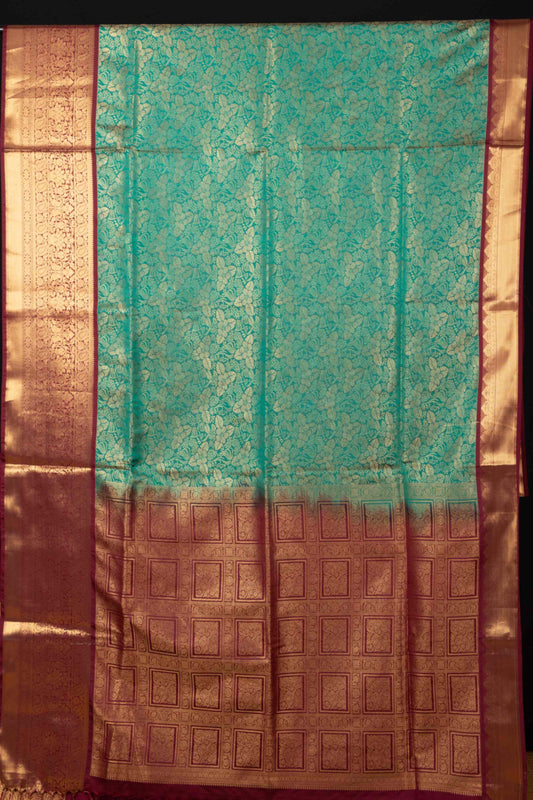 Green Brocade Semi Soft Silk Saree