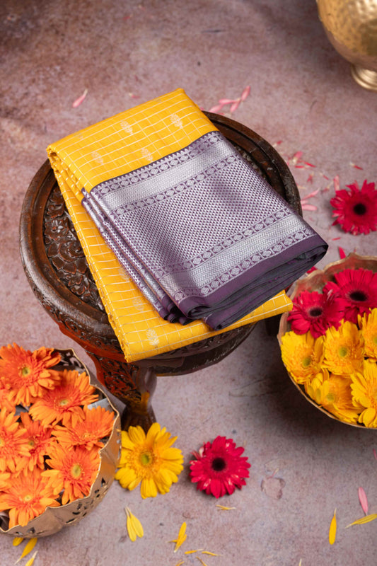 Mustard Semi Silk Saree