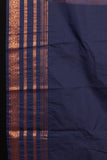 Mustard And Blue Semi Silk Saree
