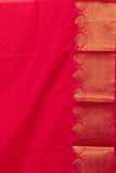 Offwhite and Pink Brocade Silk Saree