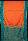 Orange and green semi soft silk saree