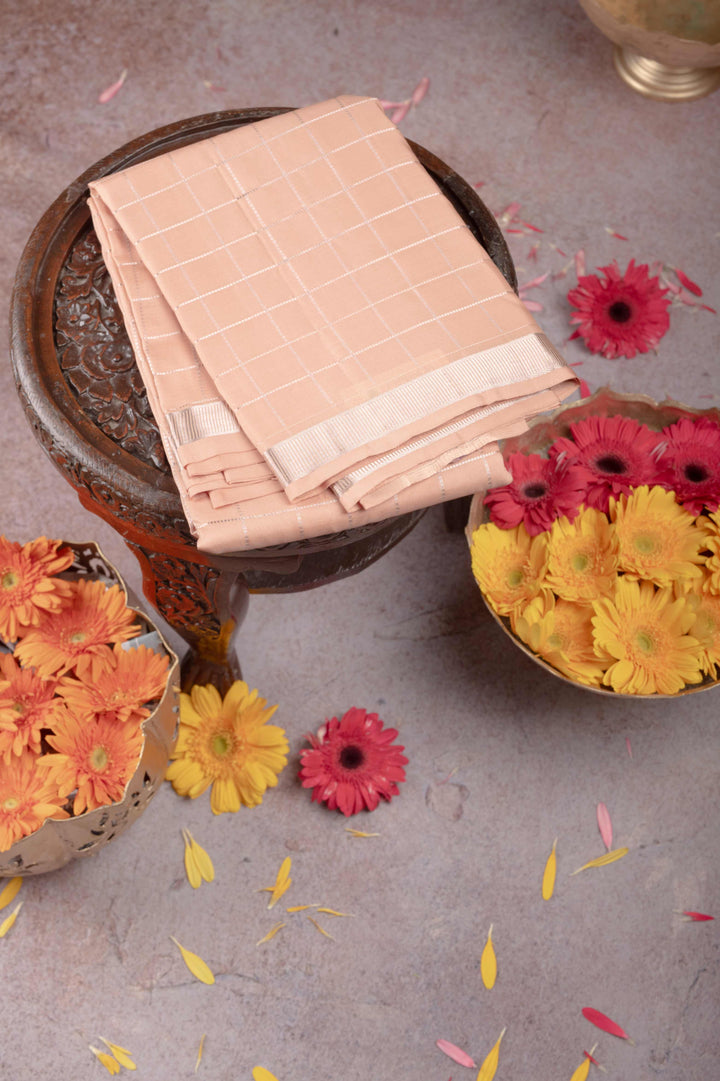 Pastel Chocolate Pure Touch Silk Saree