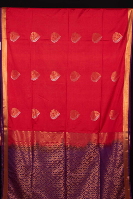 Red semi soft silk saree