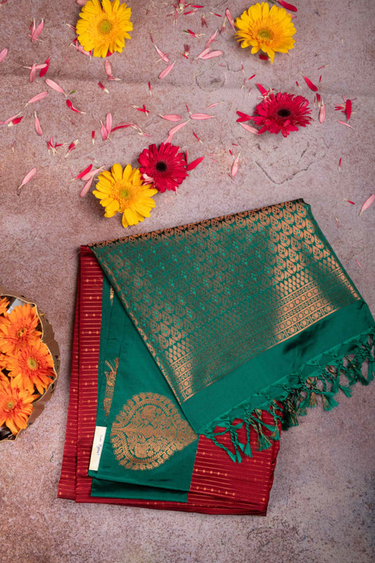 Red Semi Soft Silk Saree