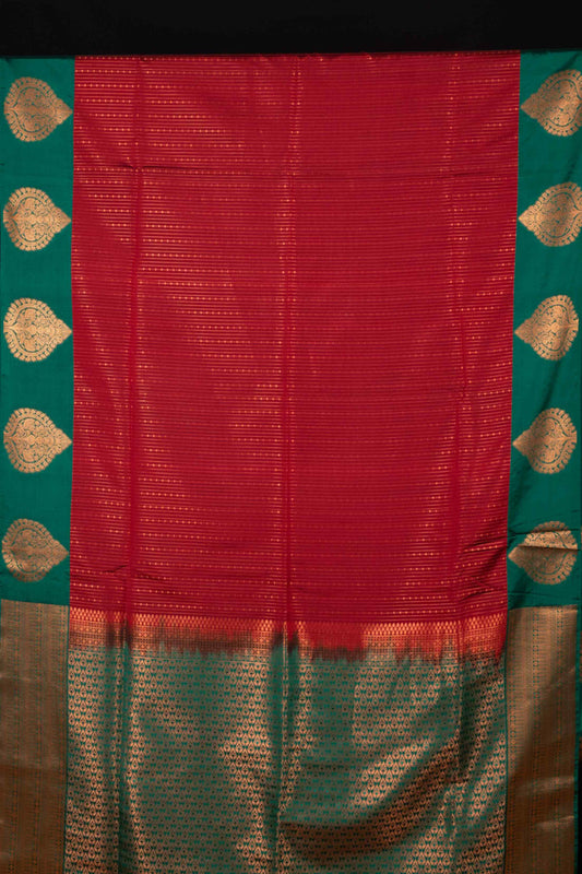 Red Semi Soft Silk Saree