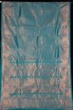 Blue jaquard silk saree