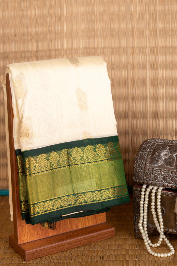 Offwhite kanchi silk cotton saree