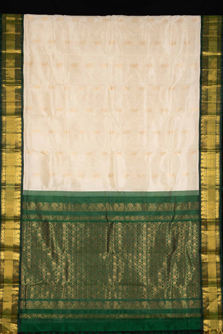 Offwhite kanchi silk cotton saree