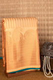 Dual Tone Orange And Green Semi Silk Saree