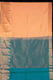 Dual Tone Orange And Green Semi Silk Saree