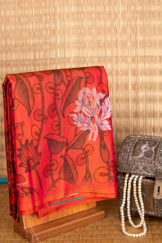 Orange Semi Soft Silk Saree