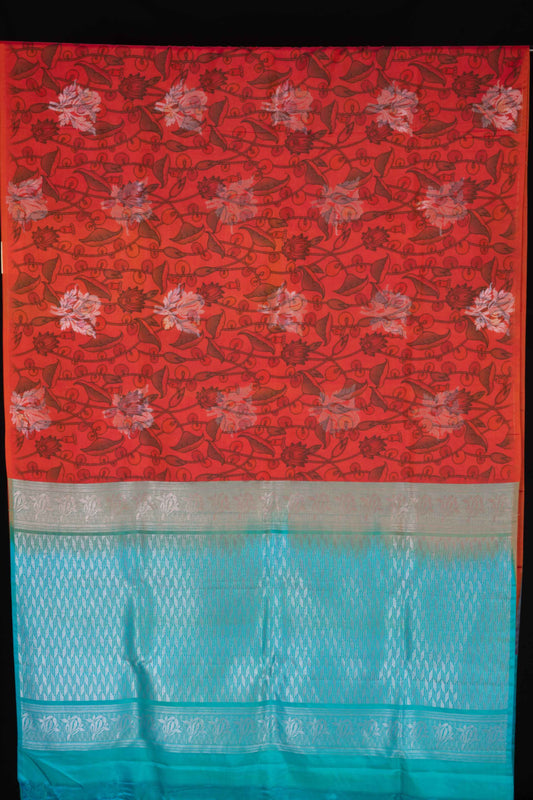 Orange Semi Soft Silk Saree