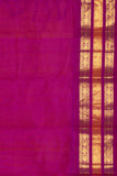 Yellow and purple silk cotton saree