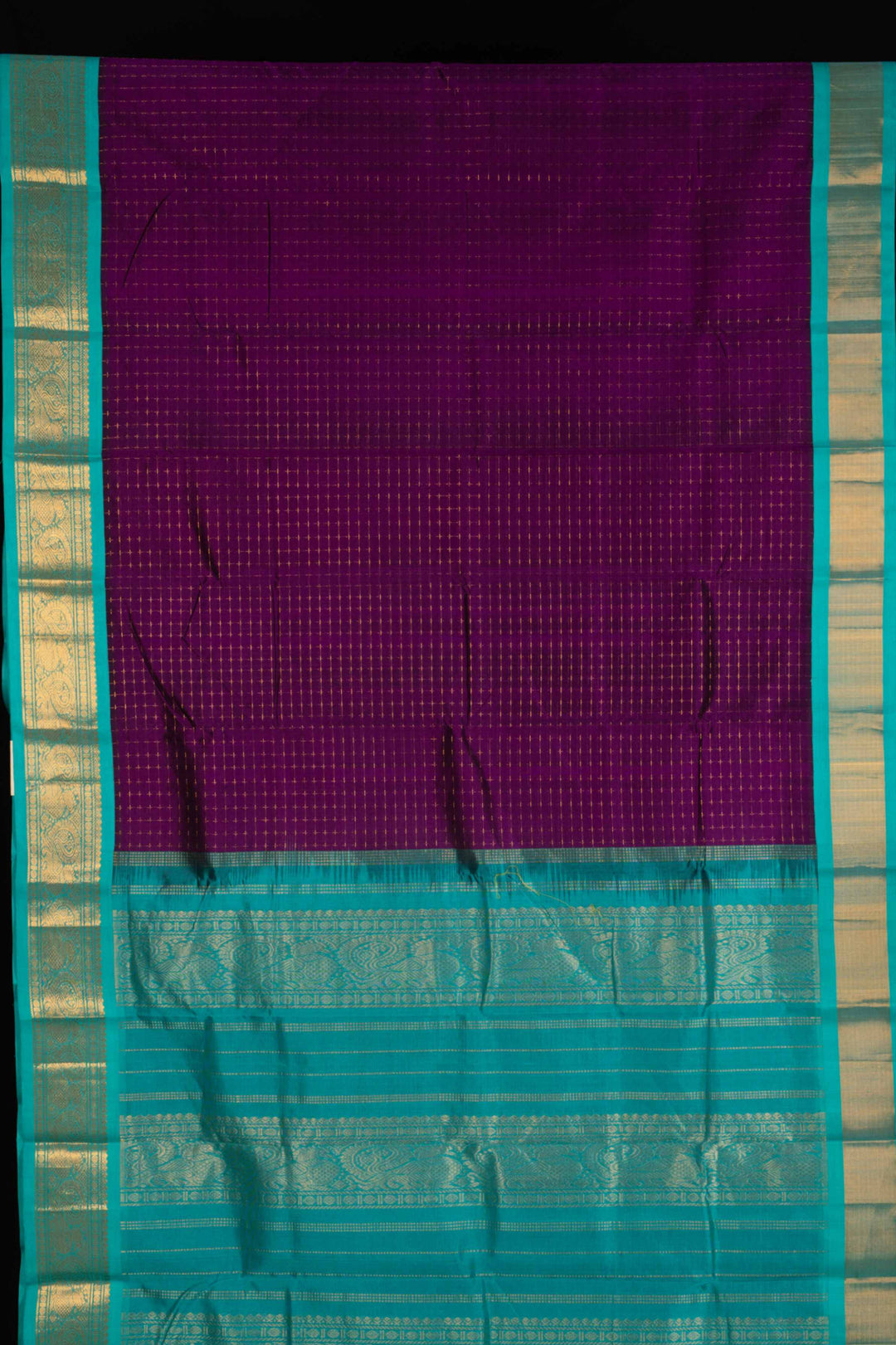 Blue and purple pure sico saree