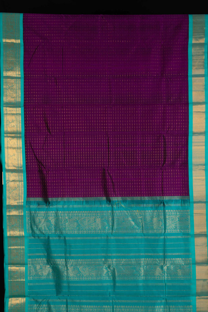 Blue and purple pure sico saree