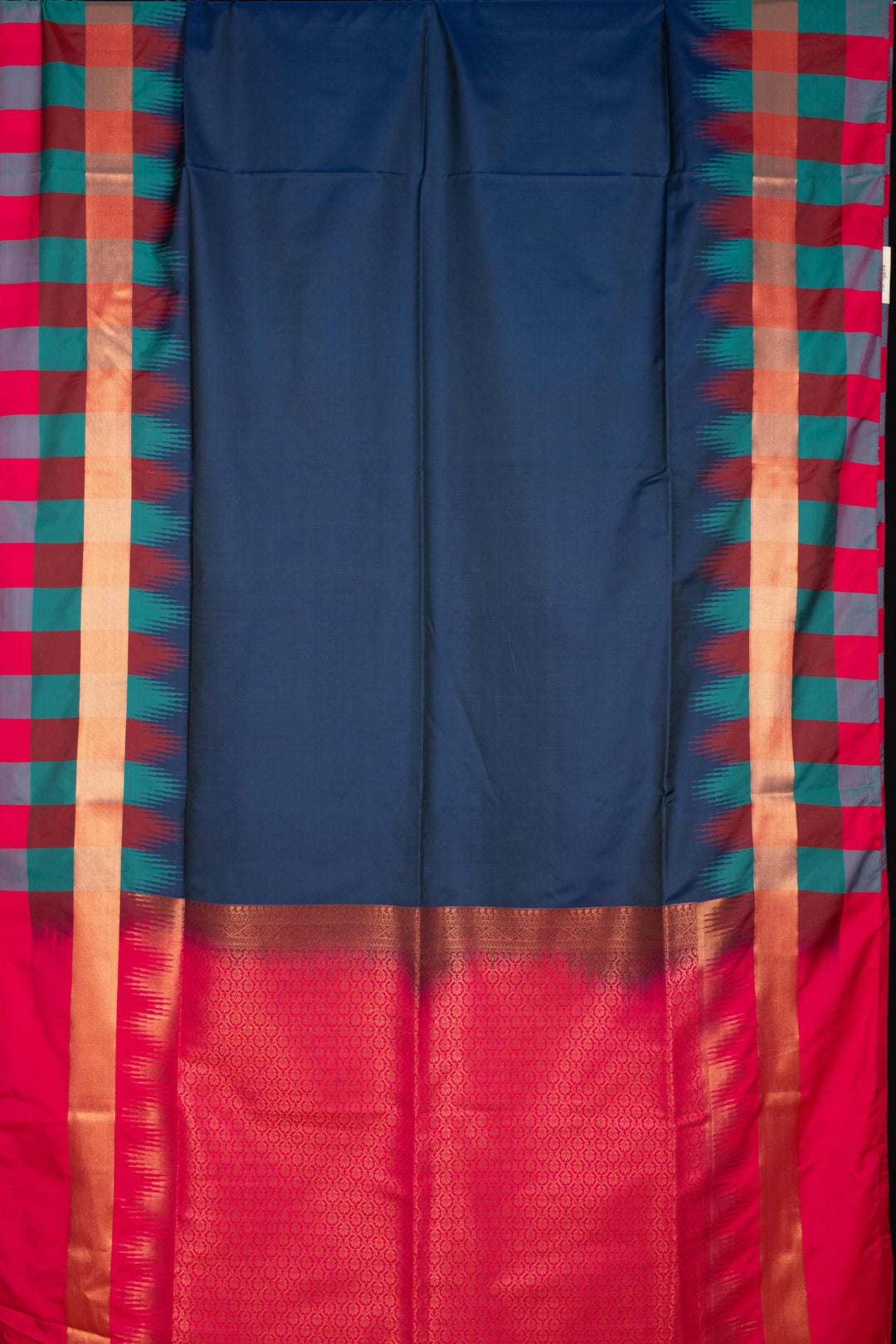 Peacock Blue Designer Semi Soft Silk Saree