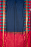 Peacock Blue Designer Semi Soft Silk Saree