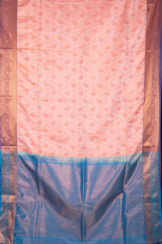 Peach Designer Soft Silk Saree