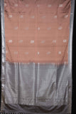 Brown and grey semi soft silk saree