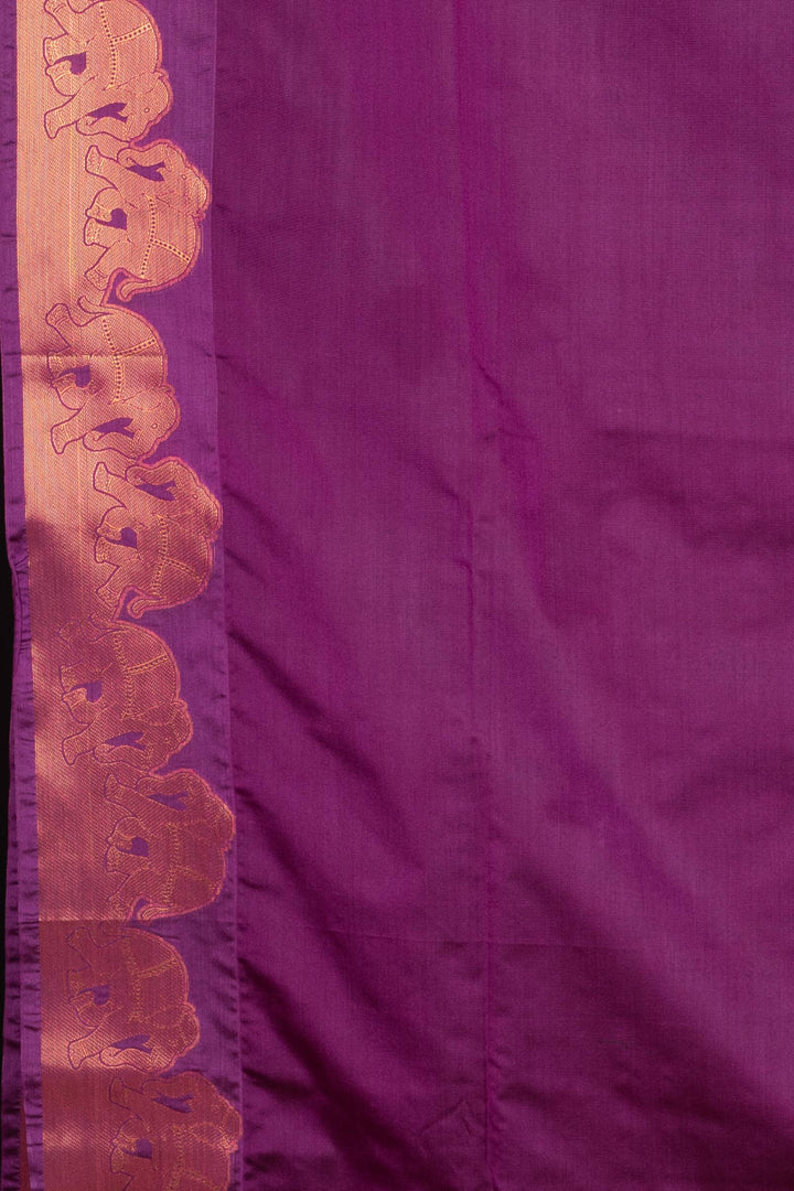 Grey borderless semi silk saree