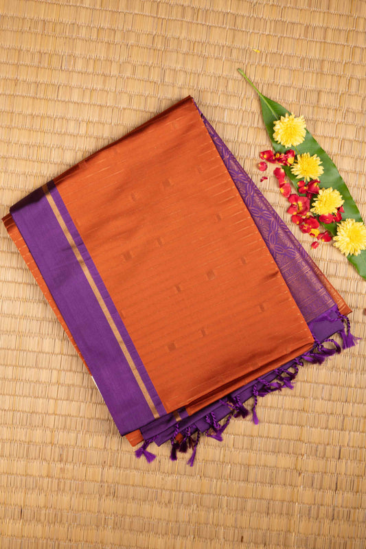 Brown And Purple Soft Silk Saree