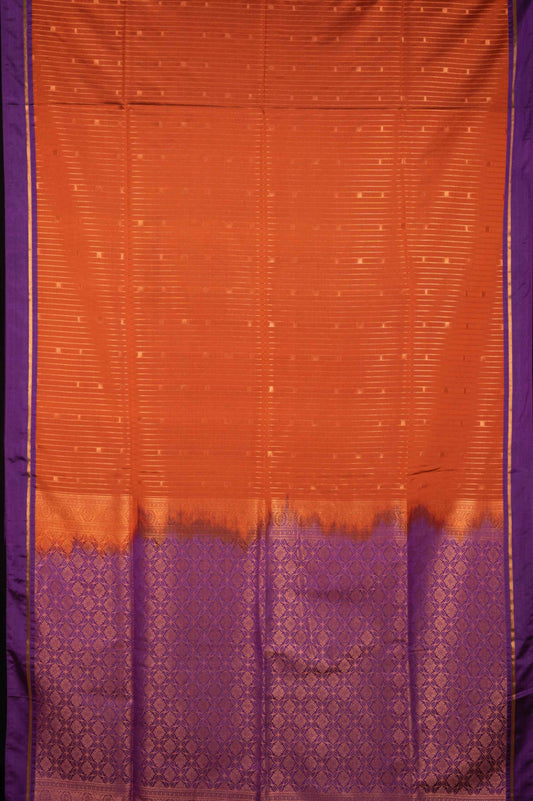 Brown And Purple Soft Silk Saree