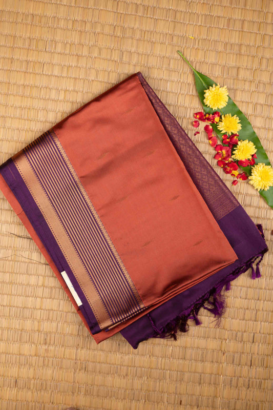 Honey brown semi soft silk saree