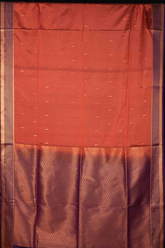 Honey brown semi soft silk saree
