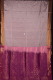 Grey and purple soft silk saree