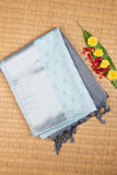 Pastel baby blue semi soft silk saree