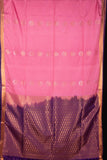 Pink and purple semi soft silk saree