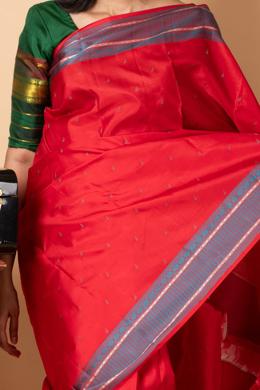 Red kanchipuram silk saree