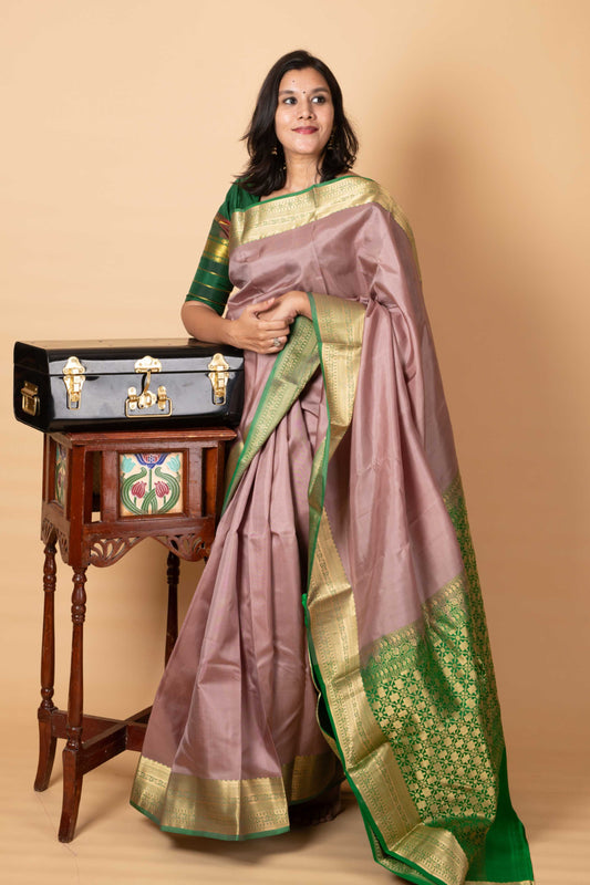 Pastel Chocolate Silk Saree