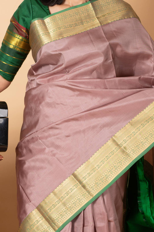 Pastel Chocolate Silk Saree