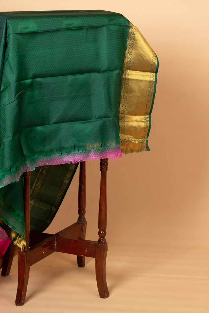 Pink and Green Pattu Saree