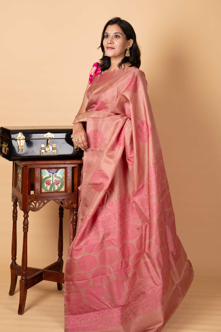 Chocolate pure silk saree