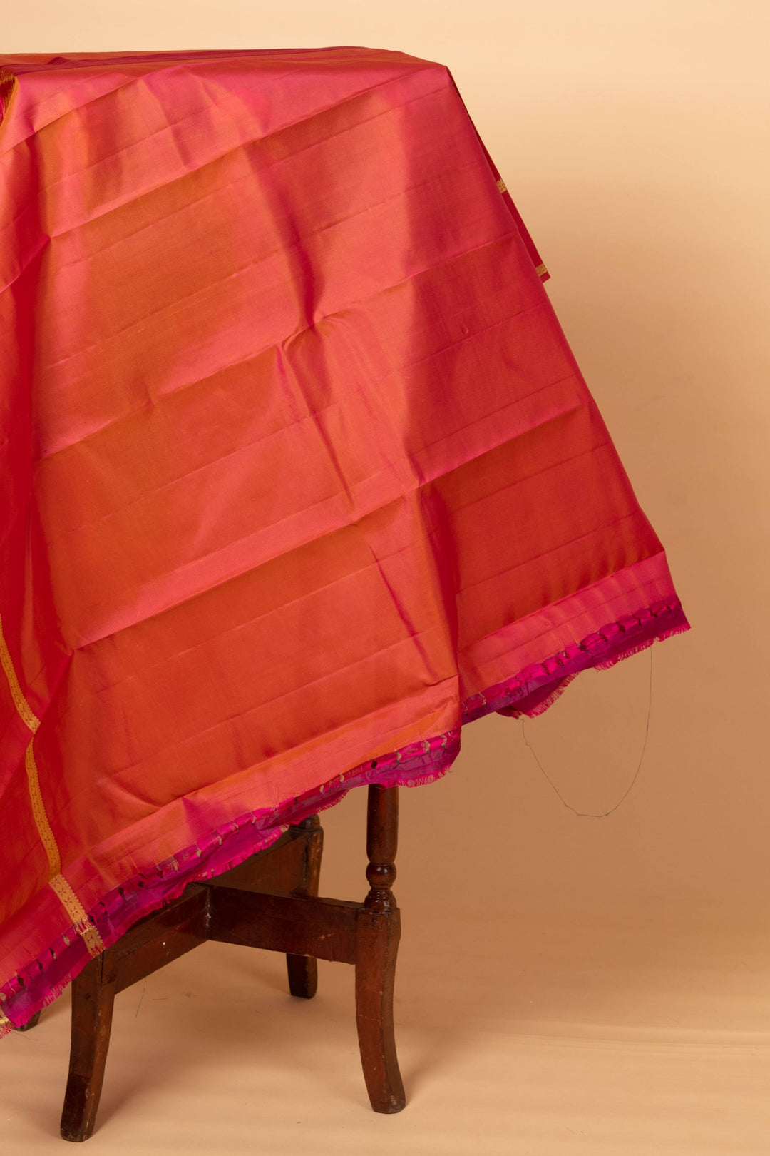 Borderless Yellow and Double Tone Pink Silk Saree