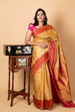 Beige soft silk saree