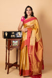 Beige soft silk saree