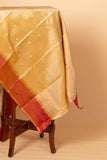 Beige soft silk saree