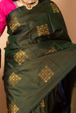 Bottle Green Colour Saree