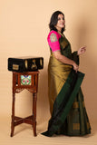 Bottle Green Colour Saree