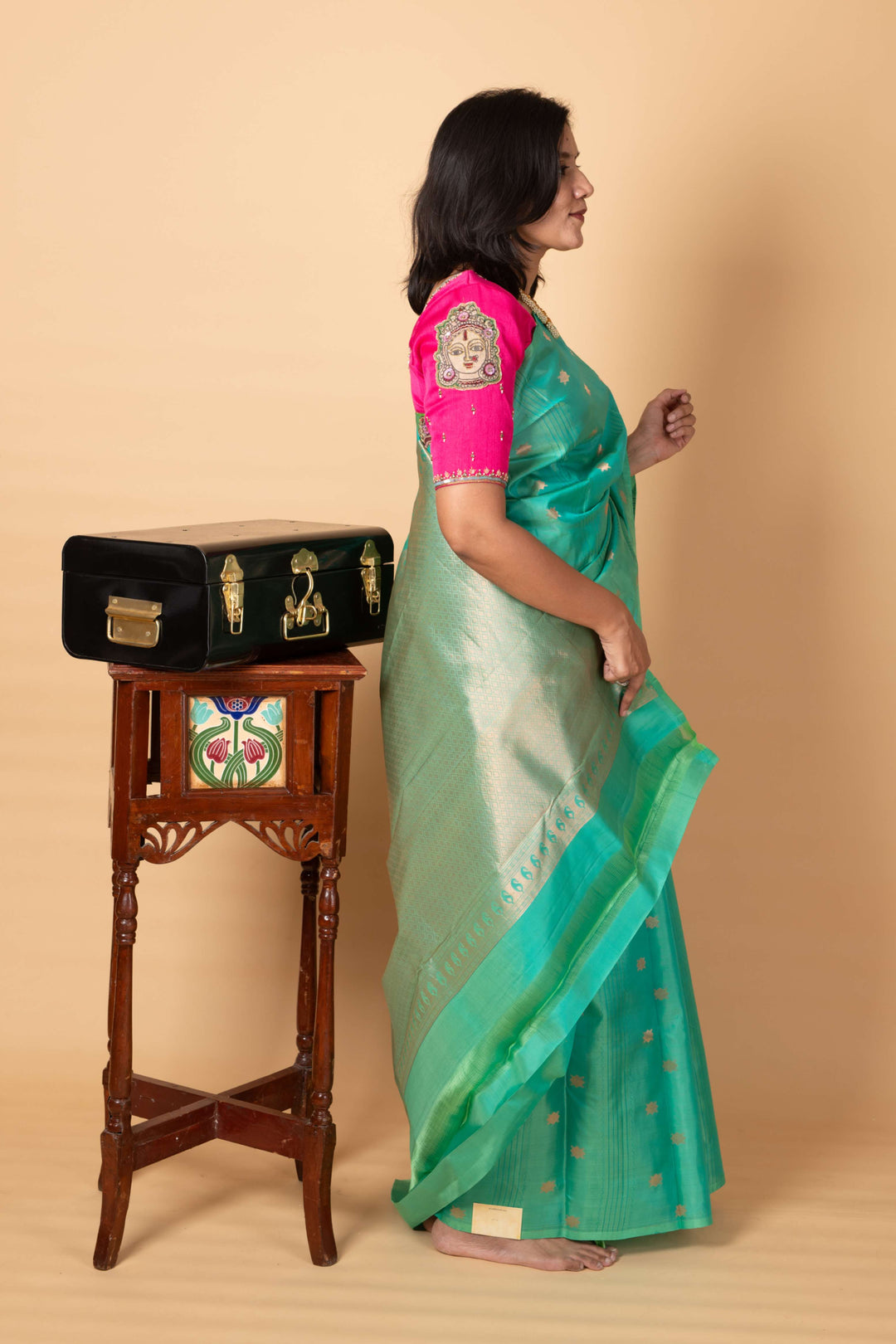 Peacock Green Saree