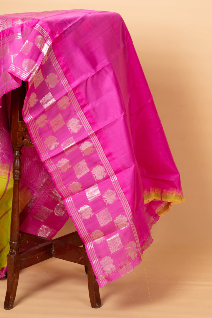 Green retta pettu pure silk saree