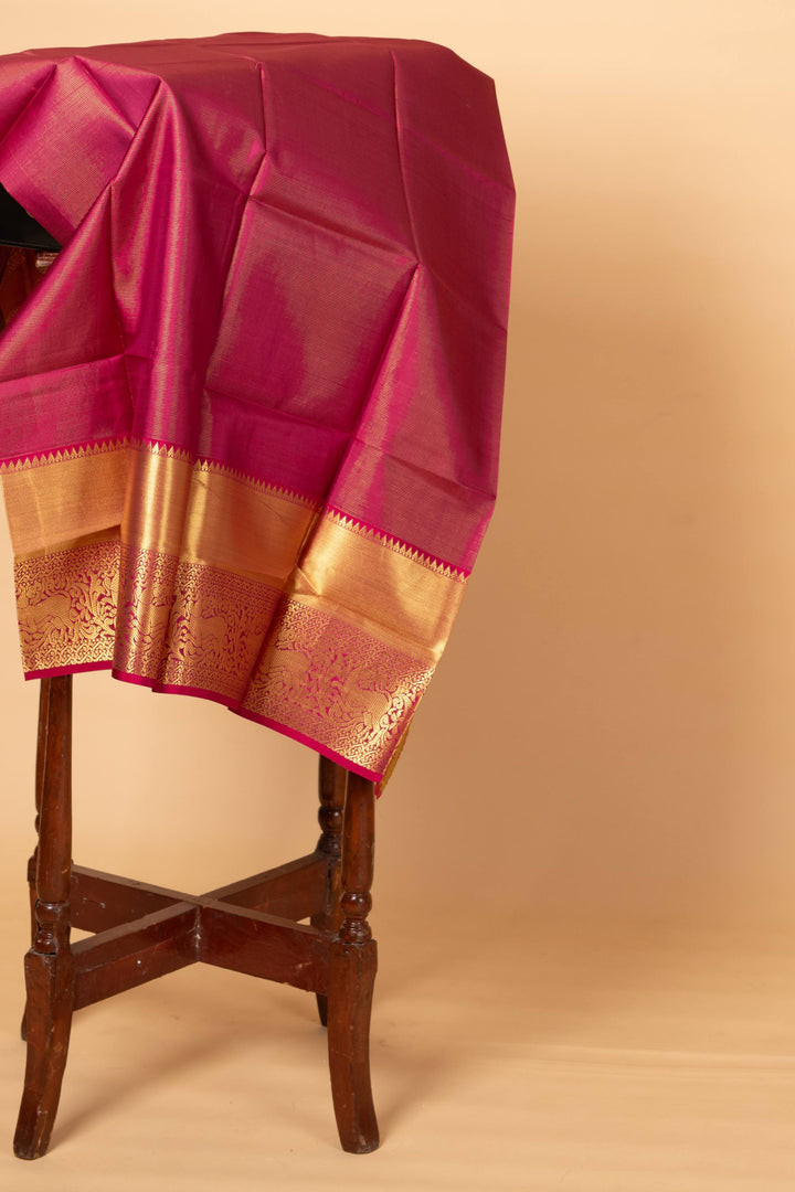 Beige pure silk saree